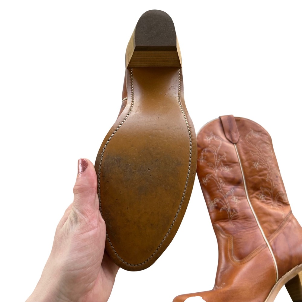 Wolverine Womens Tan Leather Western Heeled Boots - Picture 3 of 11